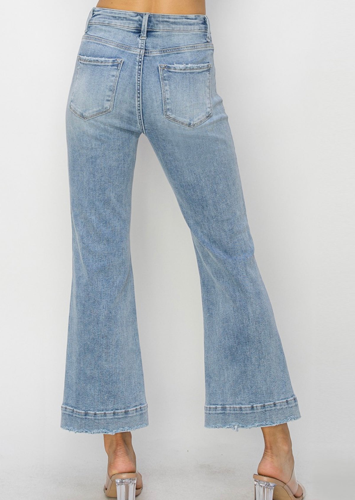 high rise flare jeans