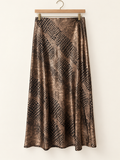 Snake Print Midi Skirt
