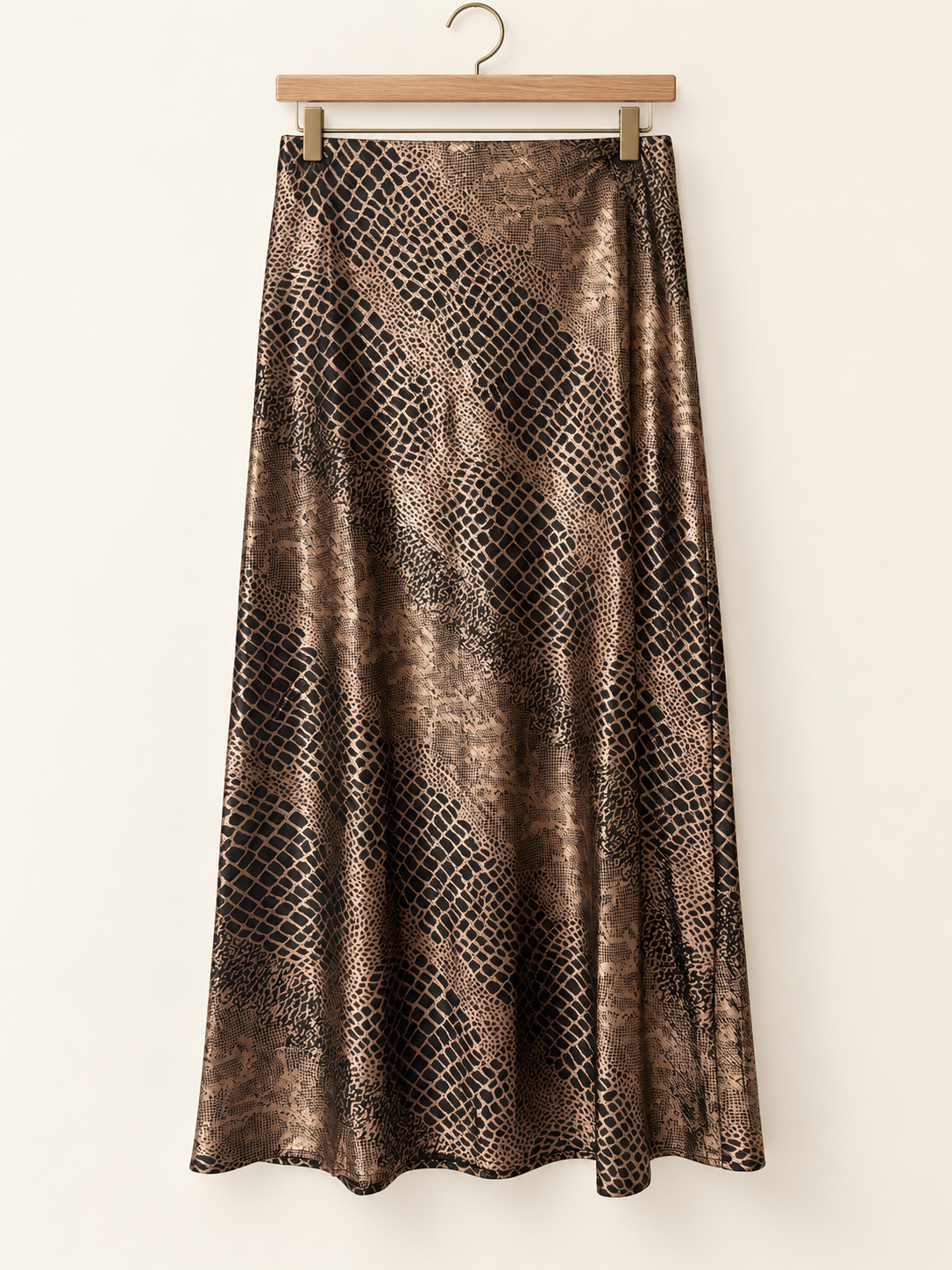 Snake Print Midi Skirt