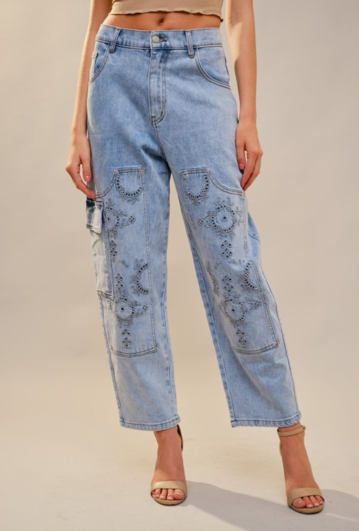 embroidery/stretch jeans
