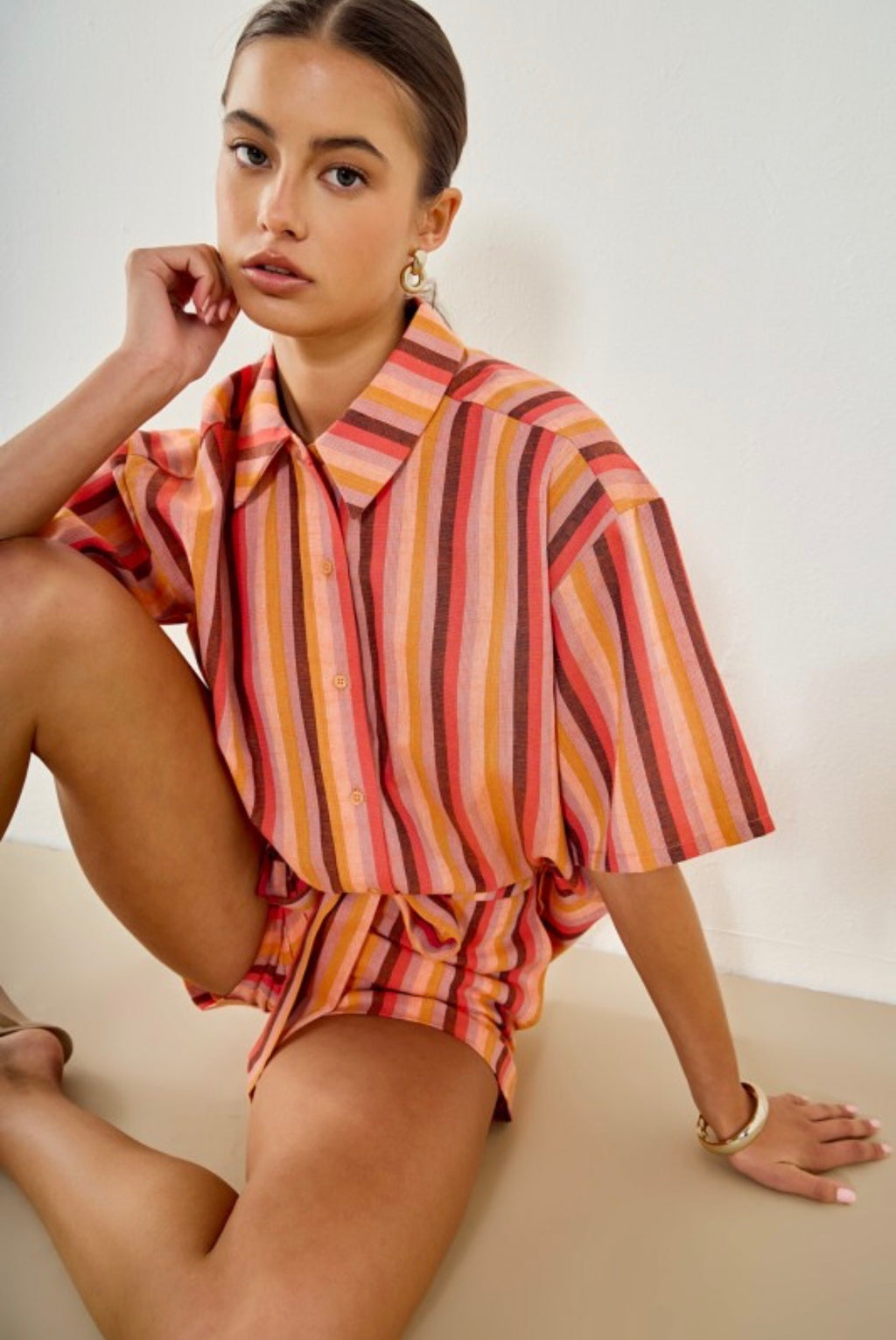 Multicolor stripe print set