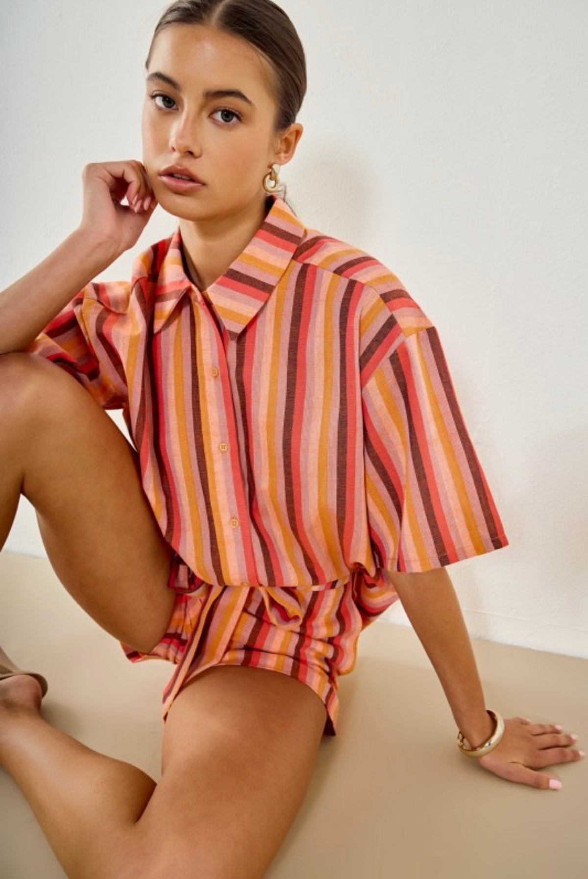 Multicolor stripe print set