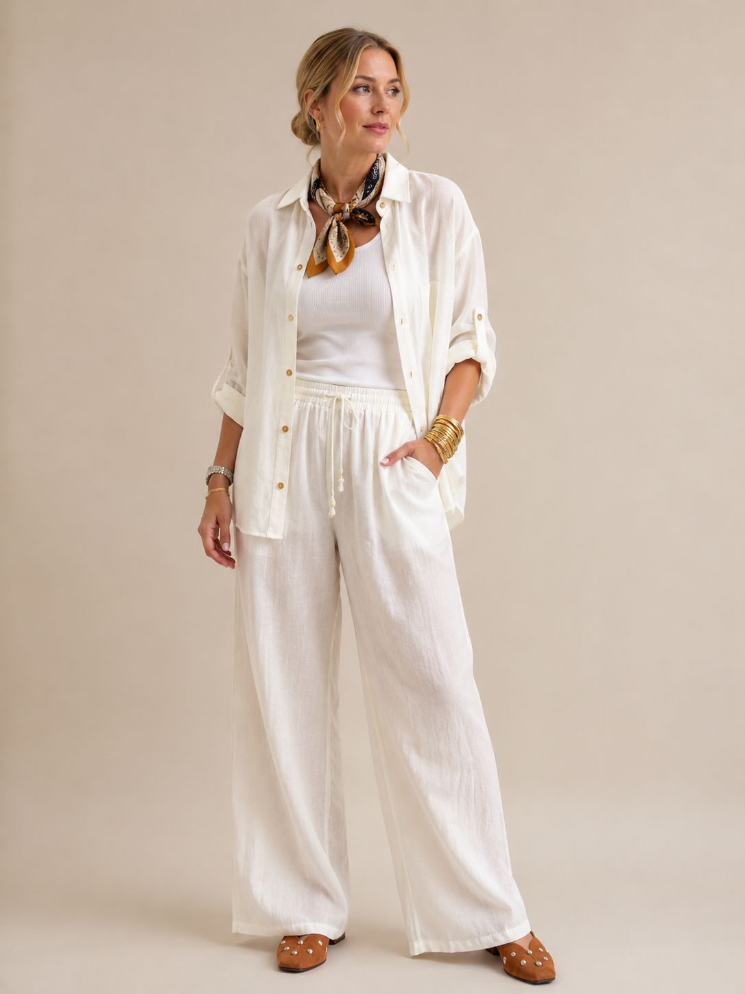 White coordinated set
