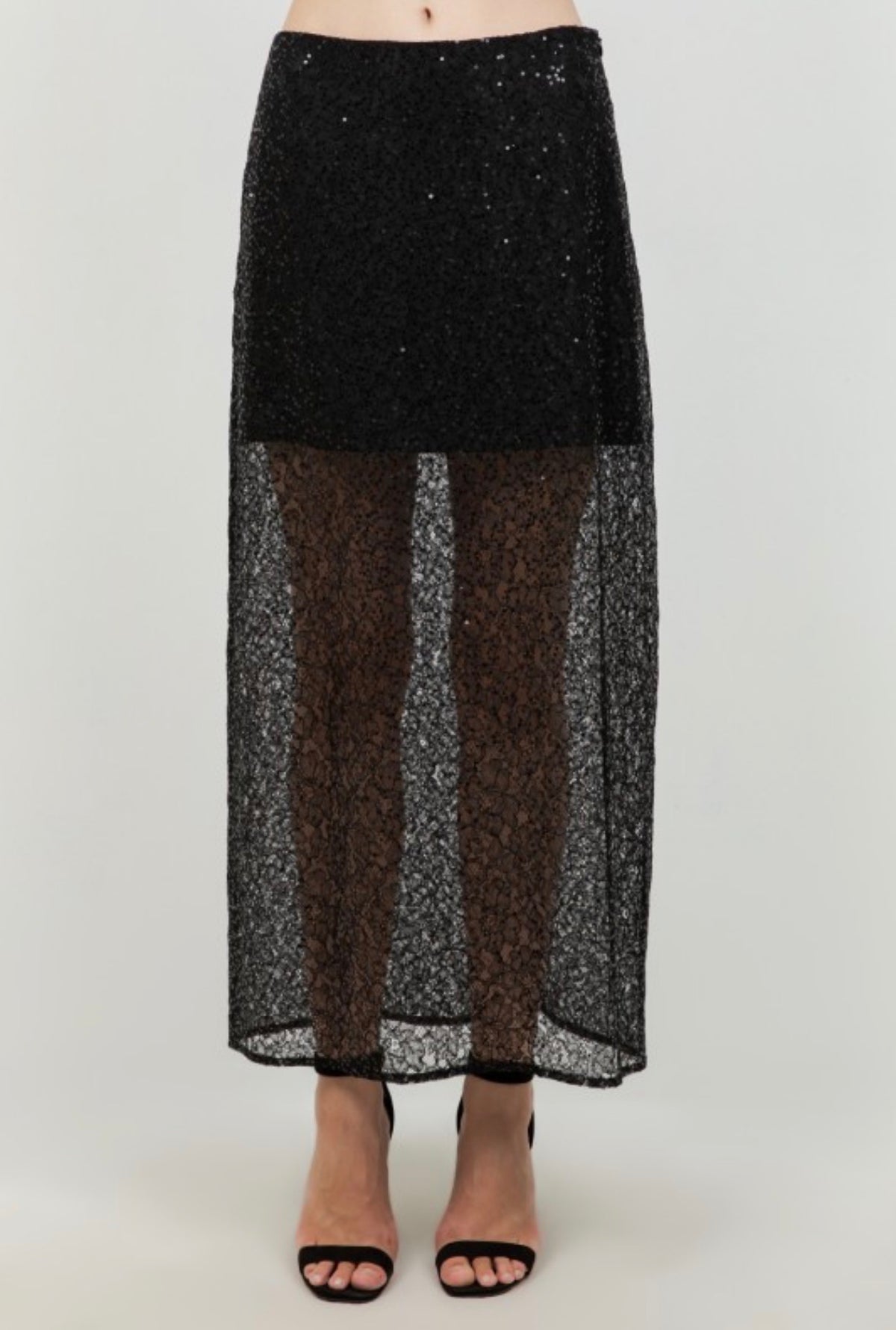 Sequins/black skirt