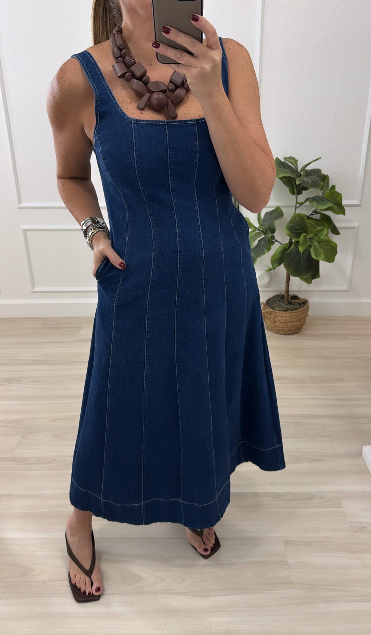 Stretch/denim dress