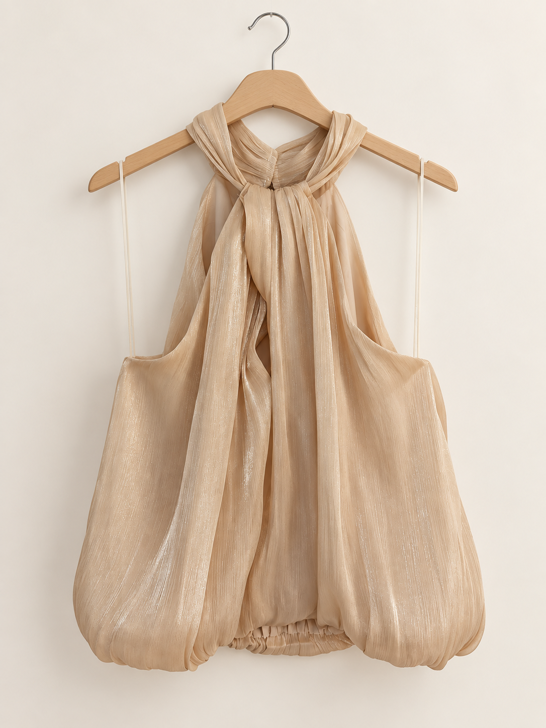 Champagne Shimmer Halter Top
