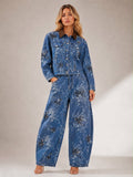 embroidery denim set
