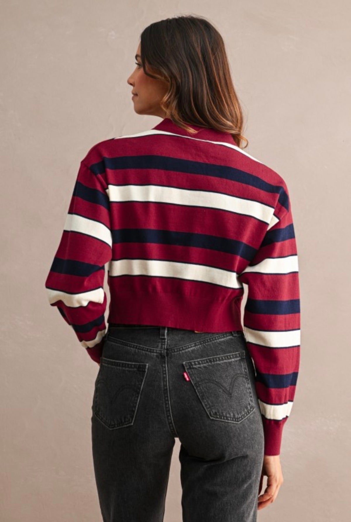 Striped/burgundy top