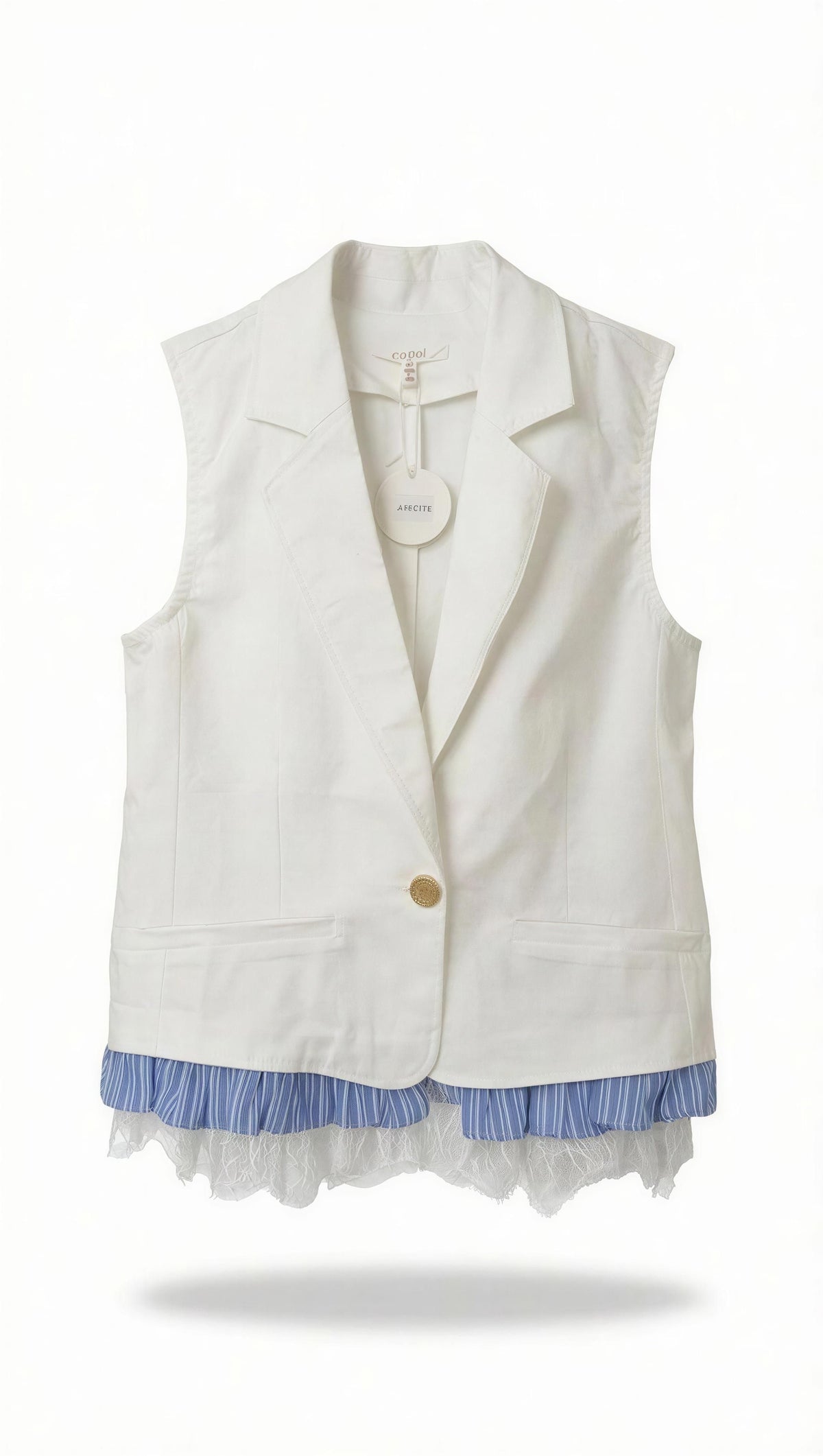 Lace/stretch vest