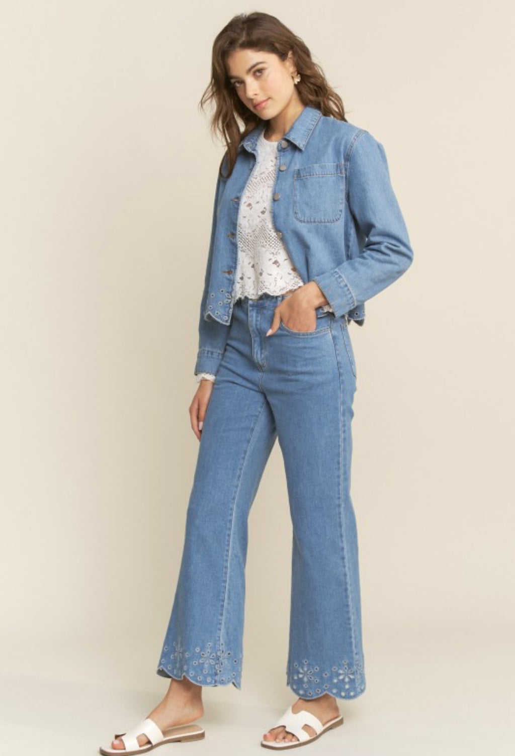 Denim/embroidery set