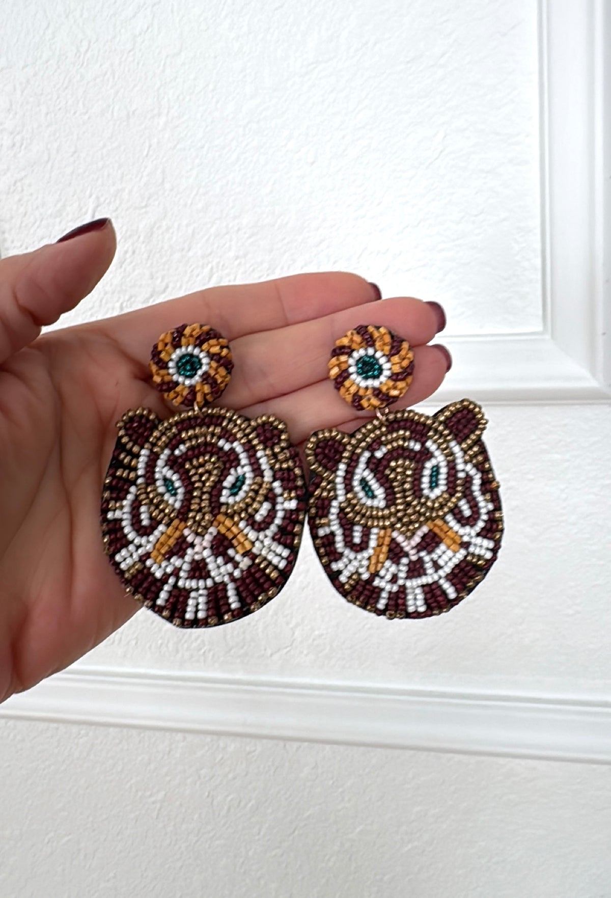 embroidered earrings