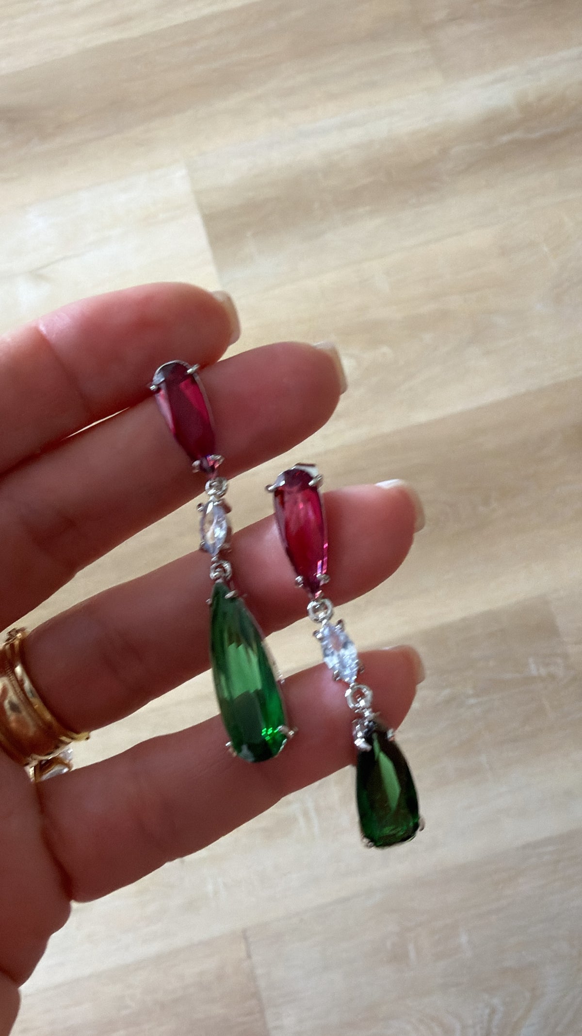 Multicolor Crystal Drop Earrings
