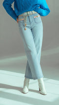 Floral jeans