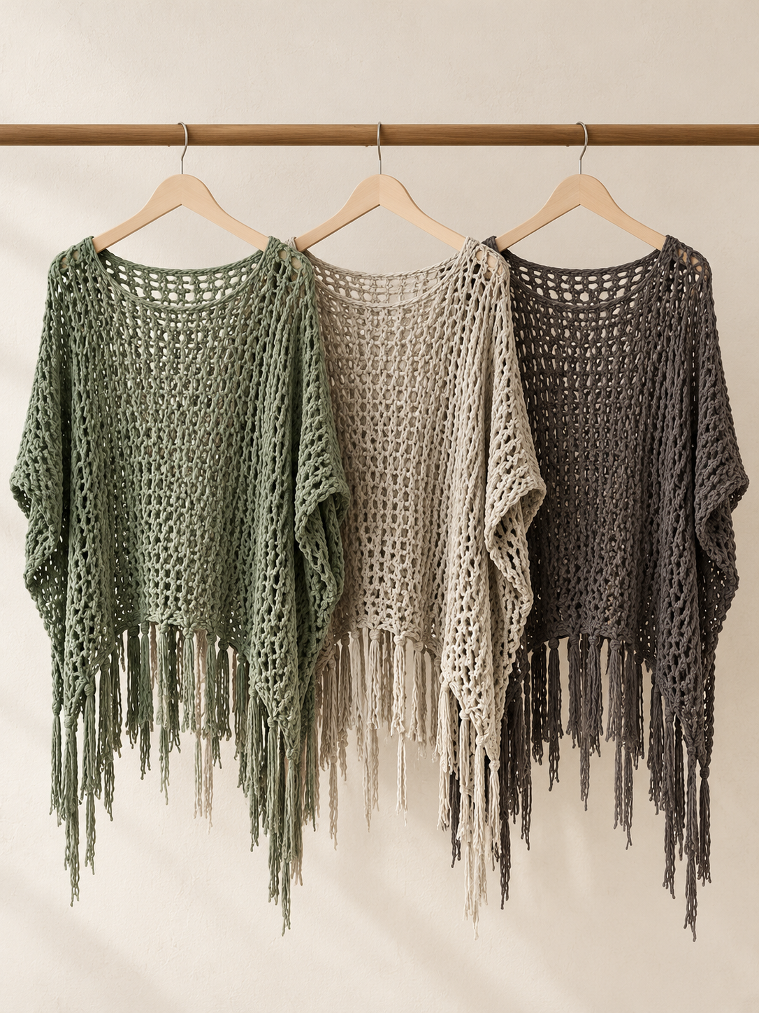 knitted blouse with fringe