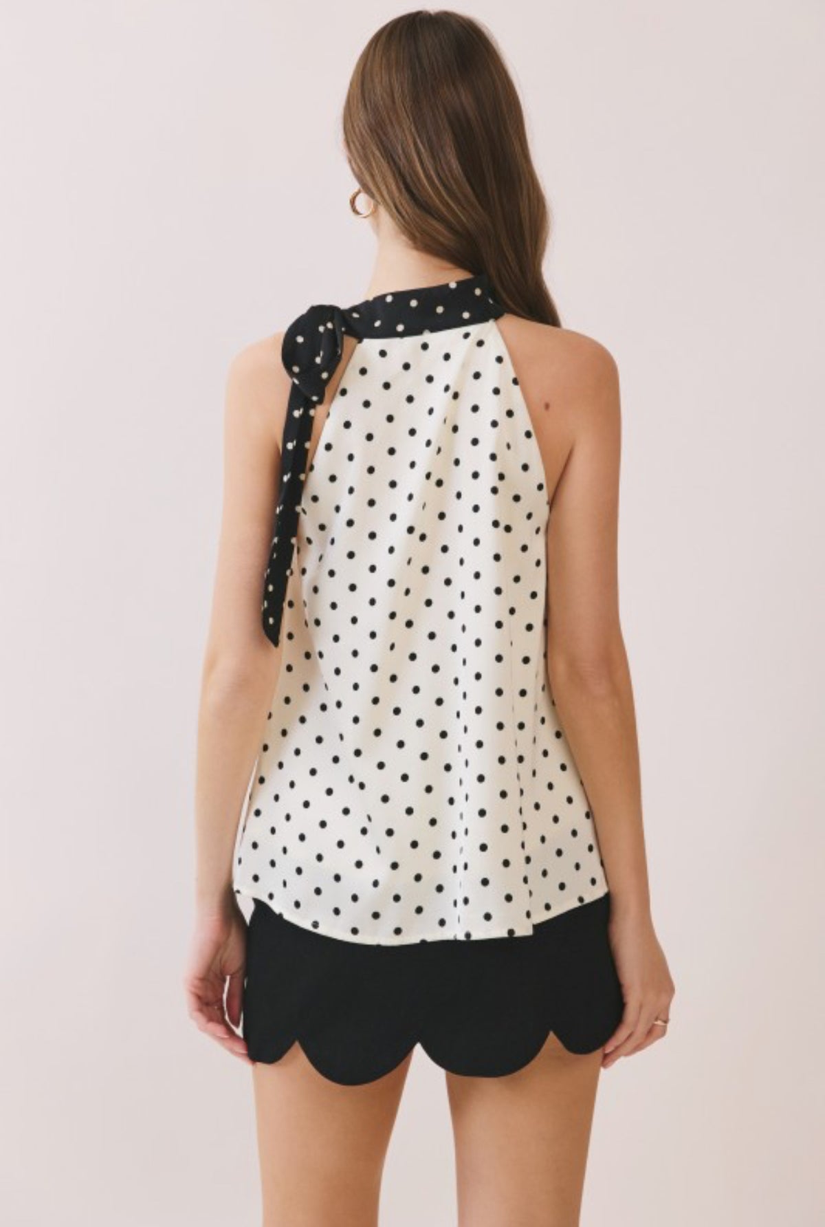 Polka dot halter neck top