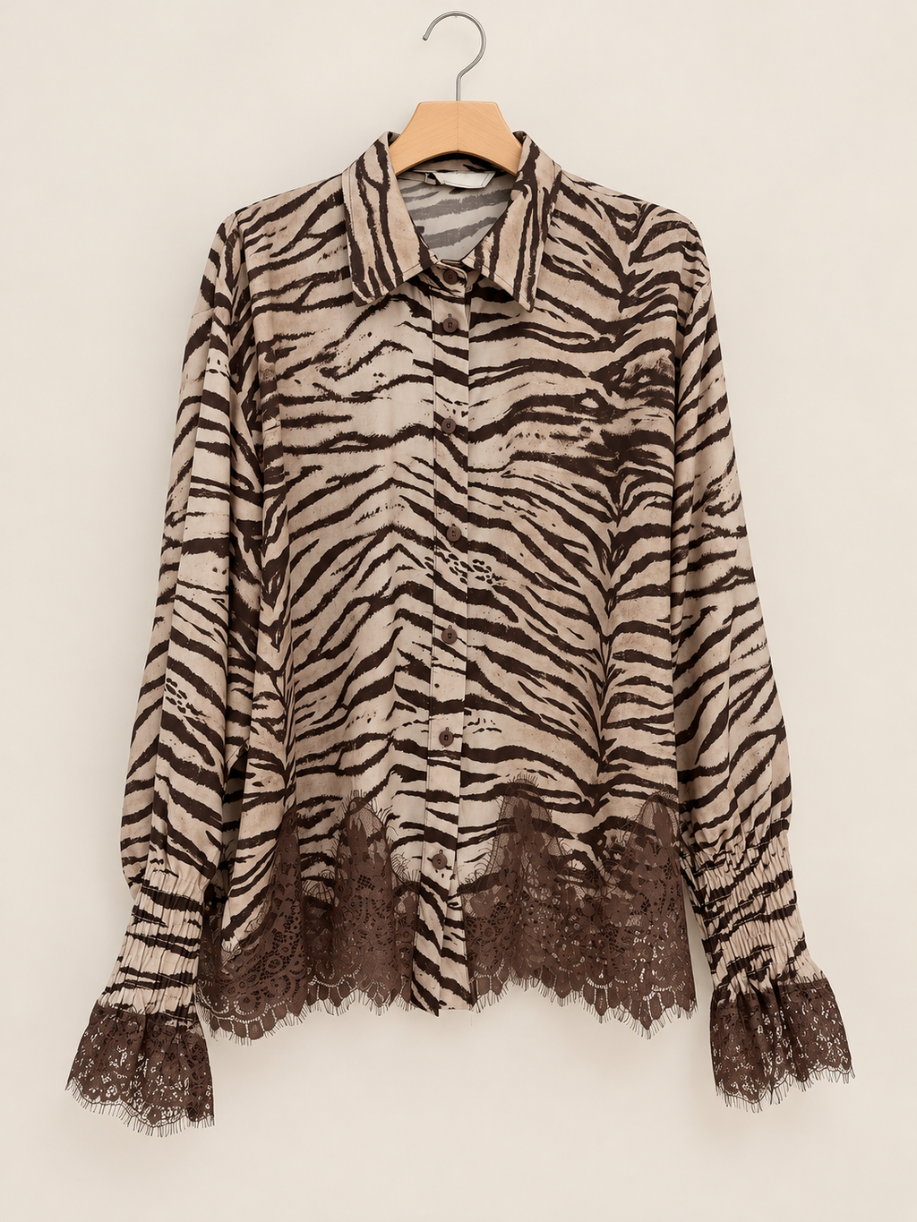Zebra/lace blouse