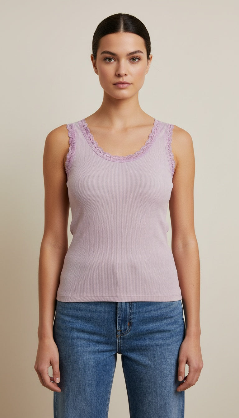 Lace/purple top