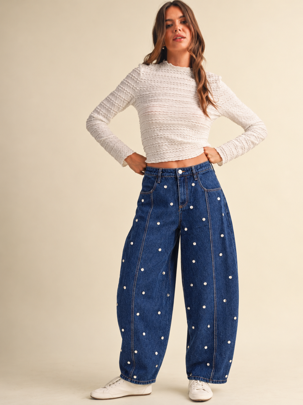 Tachas barrel jeans