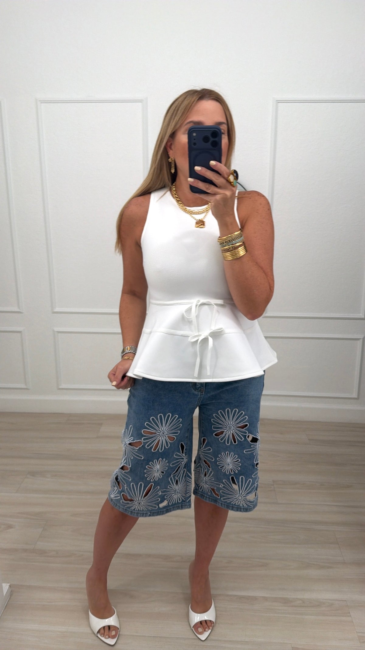 Peplum/white top