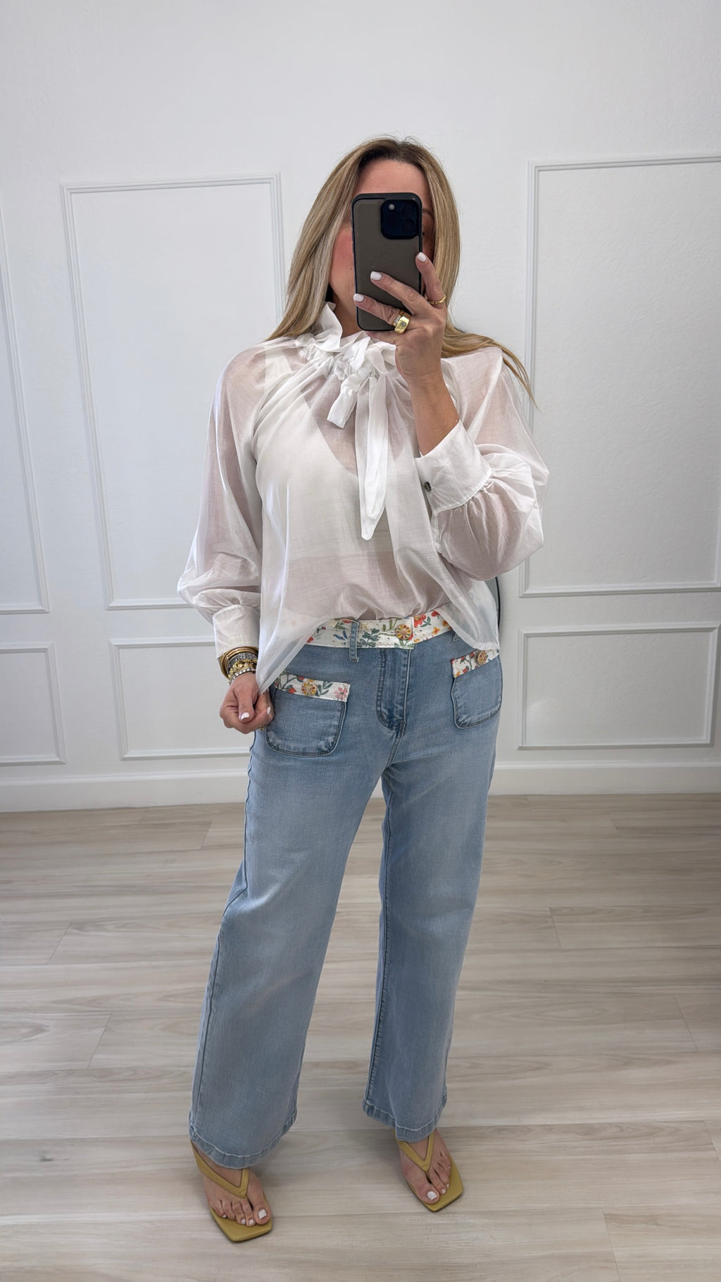 Floral jeans