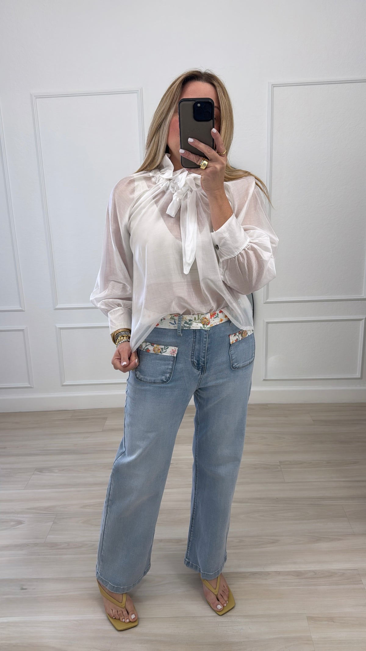 Floral jeans