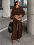 Animal Print Scarf Harem Jumpsuit