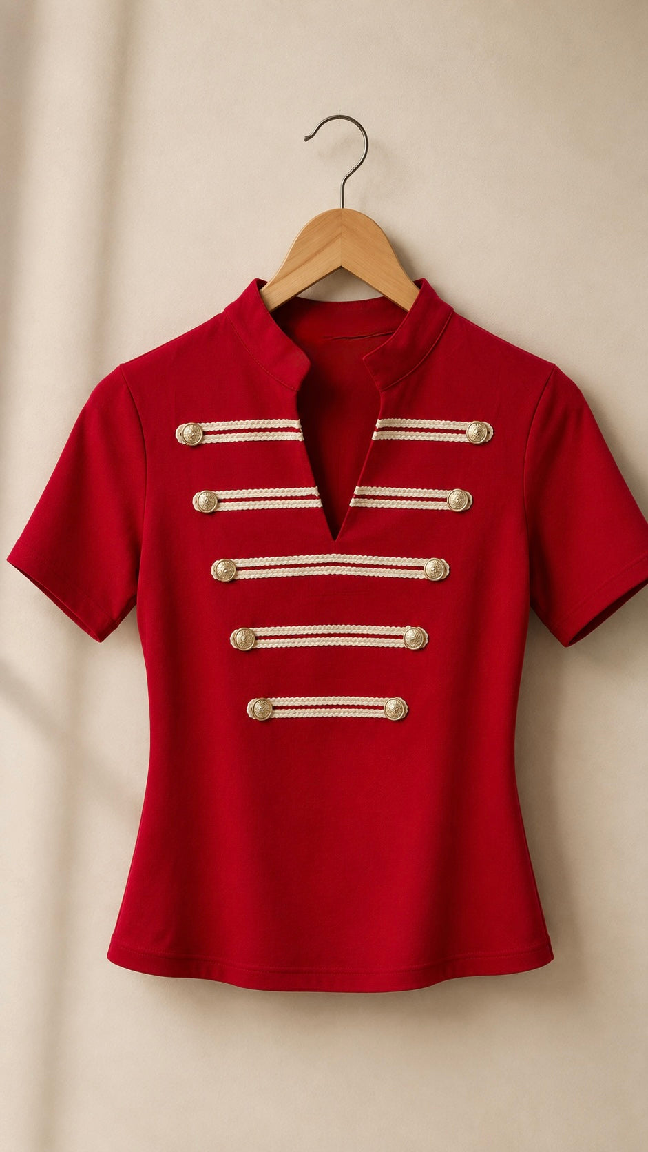 Red/napoleon top