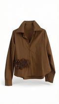 Brown/flower blouse