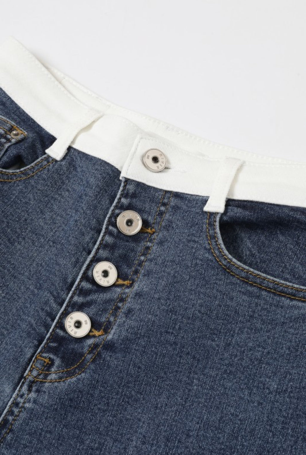white waistband Stretch jeans