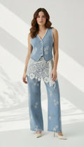 Denim/lace set