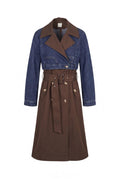 Brown/denim dress