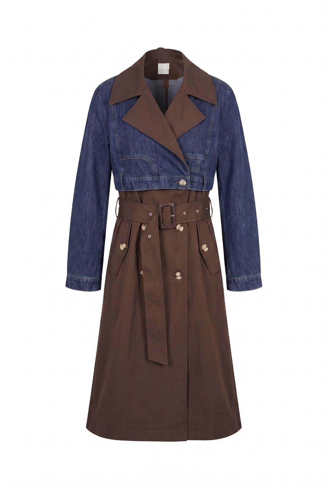 Brown/denim dress