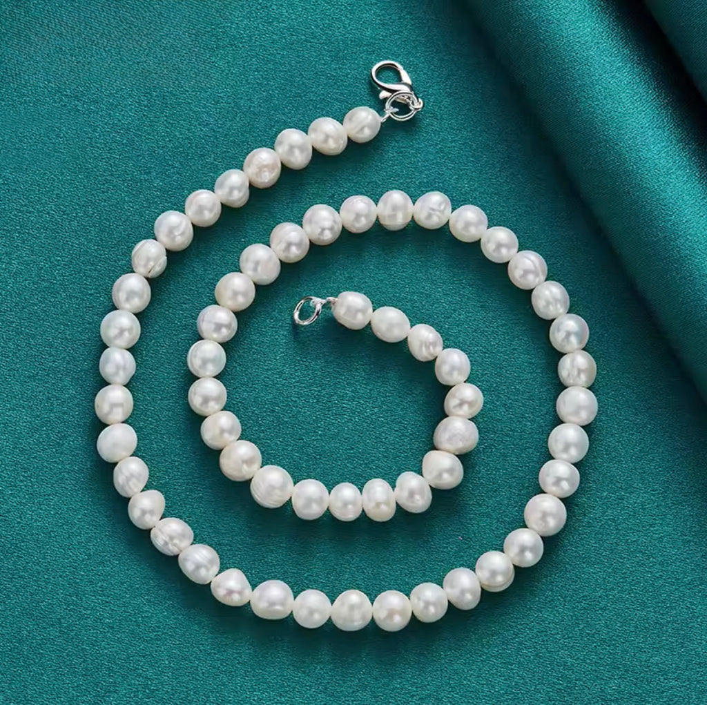 925 silver pearl necklace