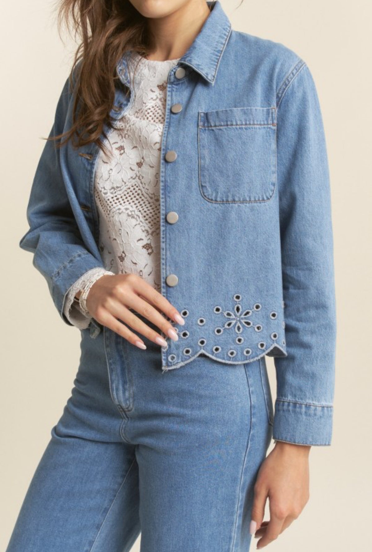 Denim/embroidery set