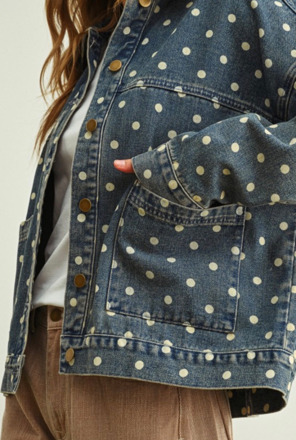 Polka/denim jacket