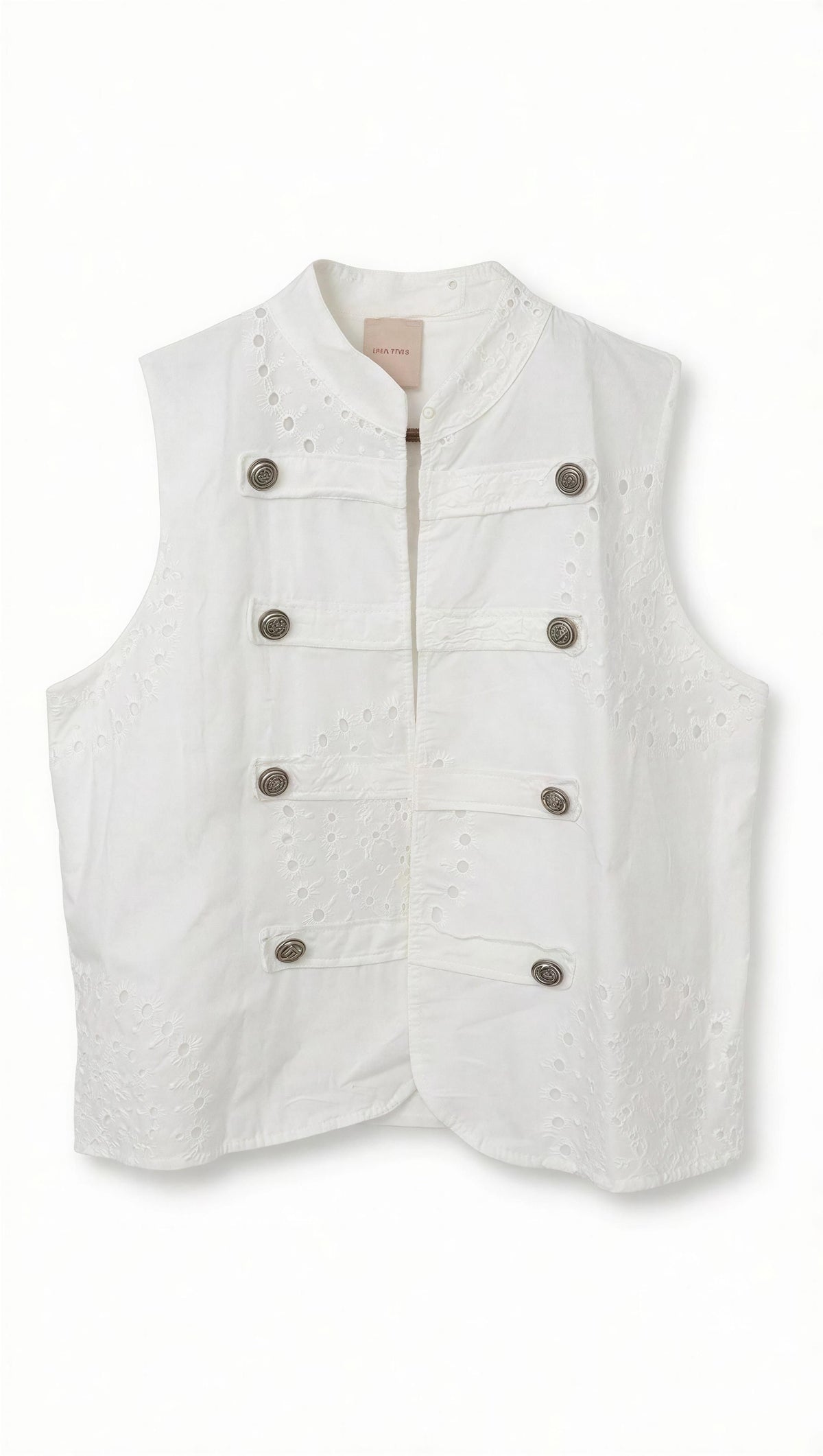 embroidered cotton vest