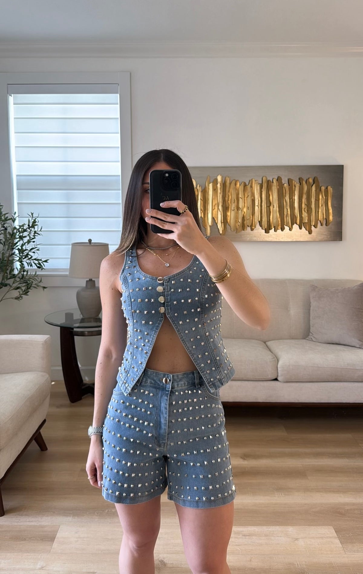 Studded denim set
