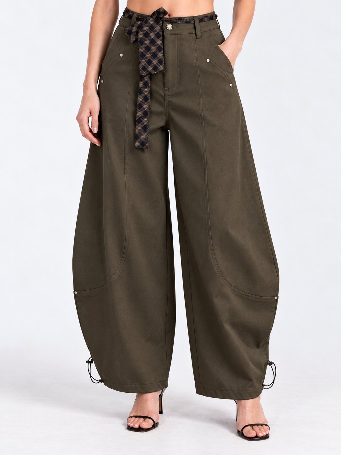 Olive barrel pants