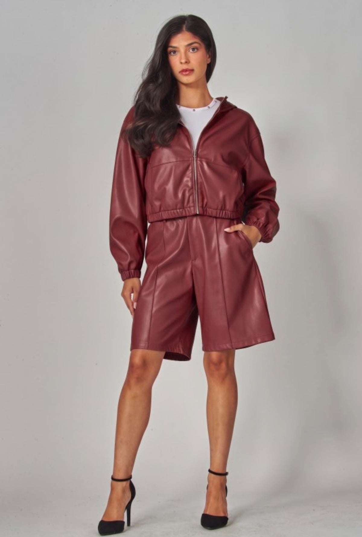 Burgundy/leather set