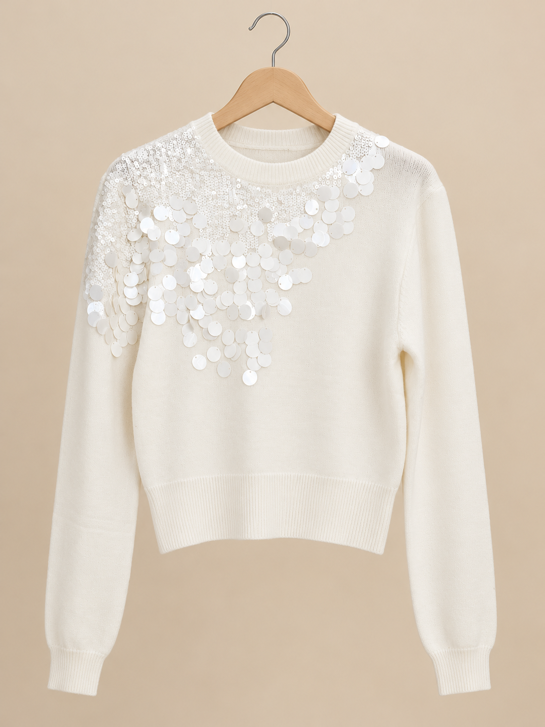sequins/white sweaters