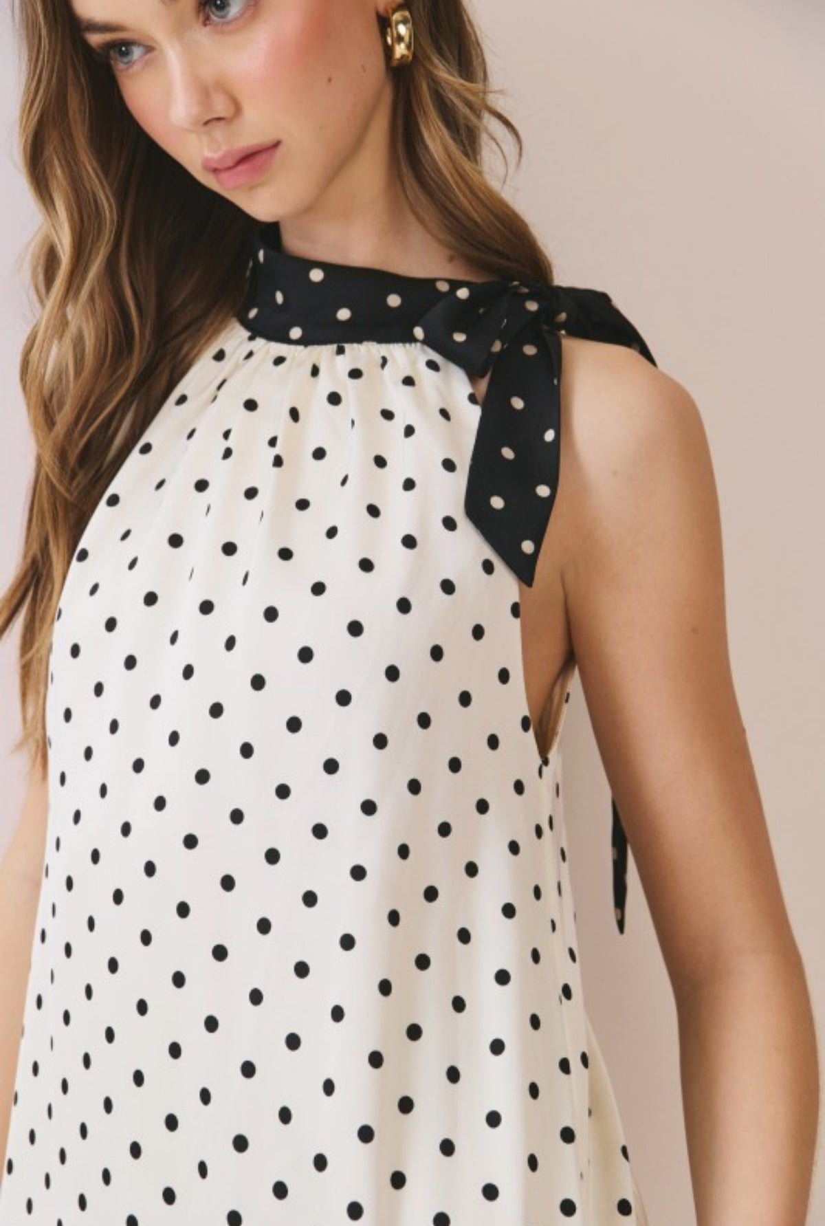 Polka dot halter neck top