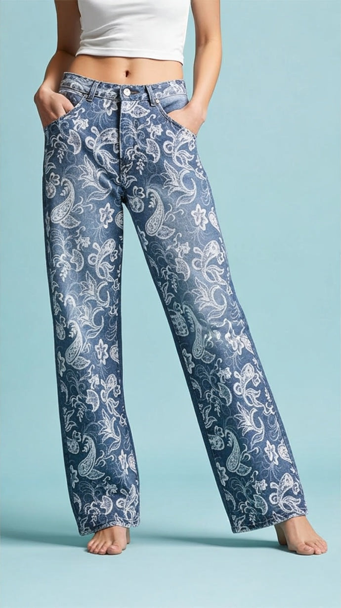 embroidery/stretch jeans