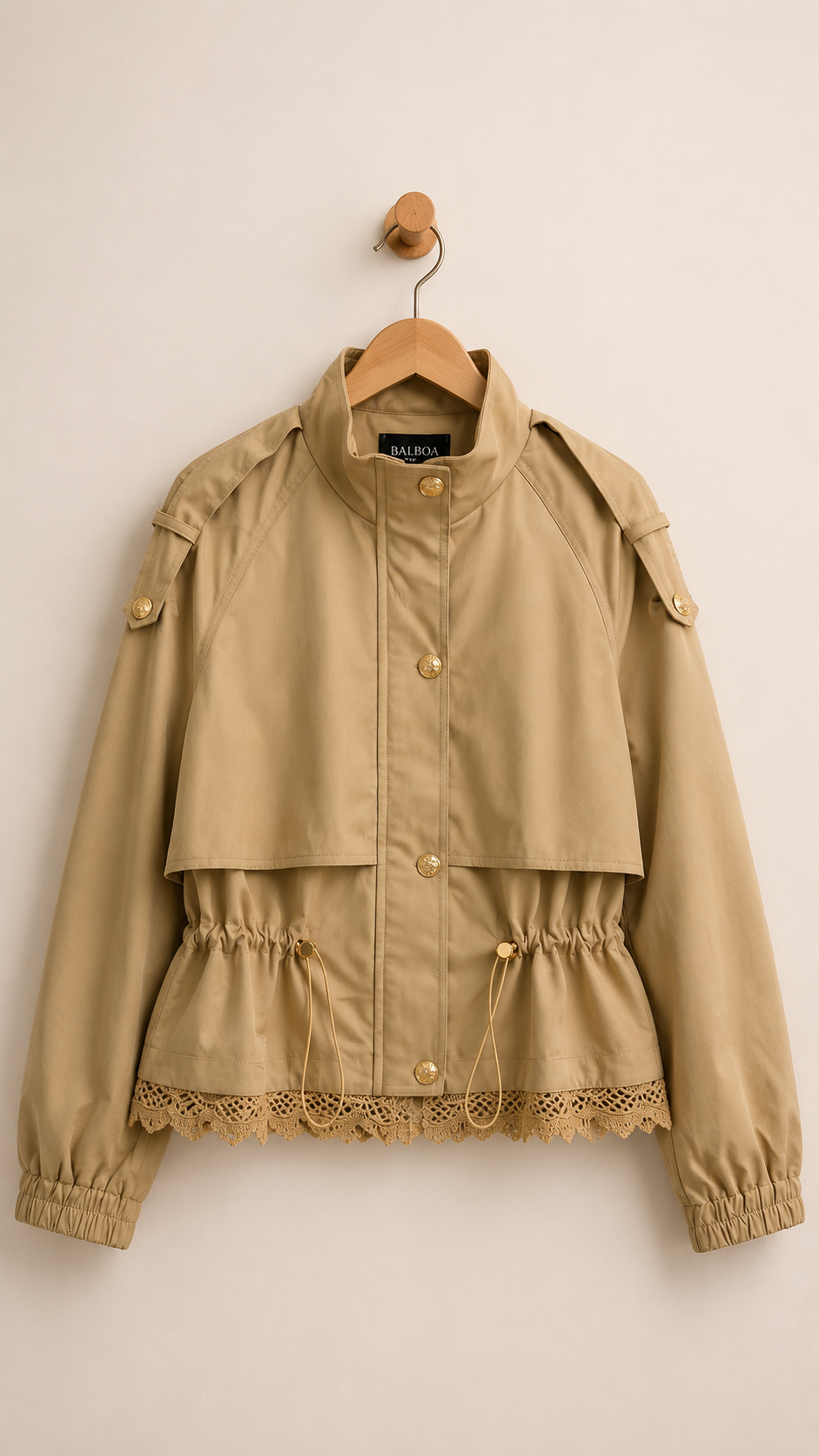 Kaki/lace jacket