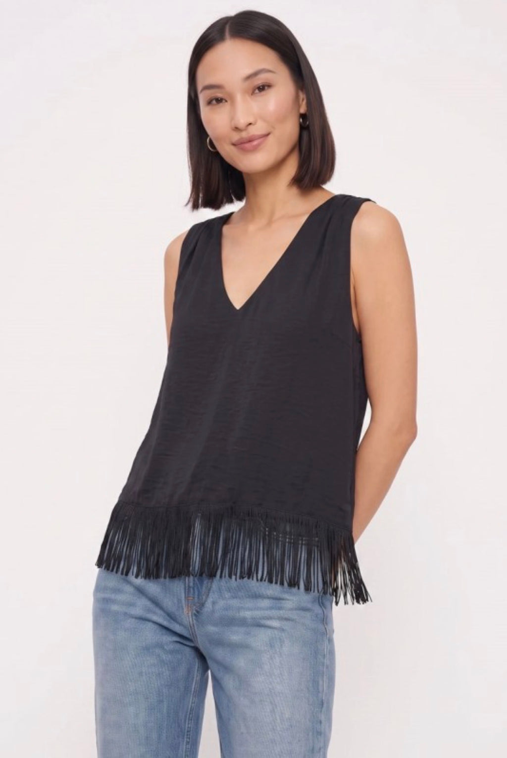 blouse black/fringe