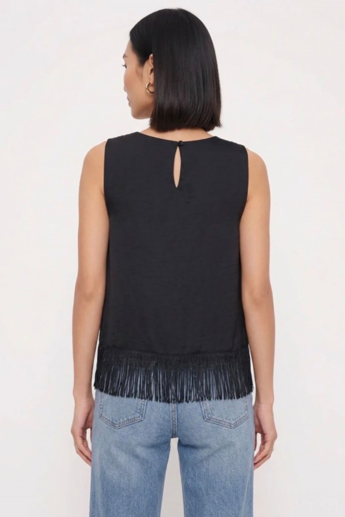 blouse black/fringe