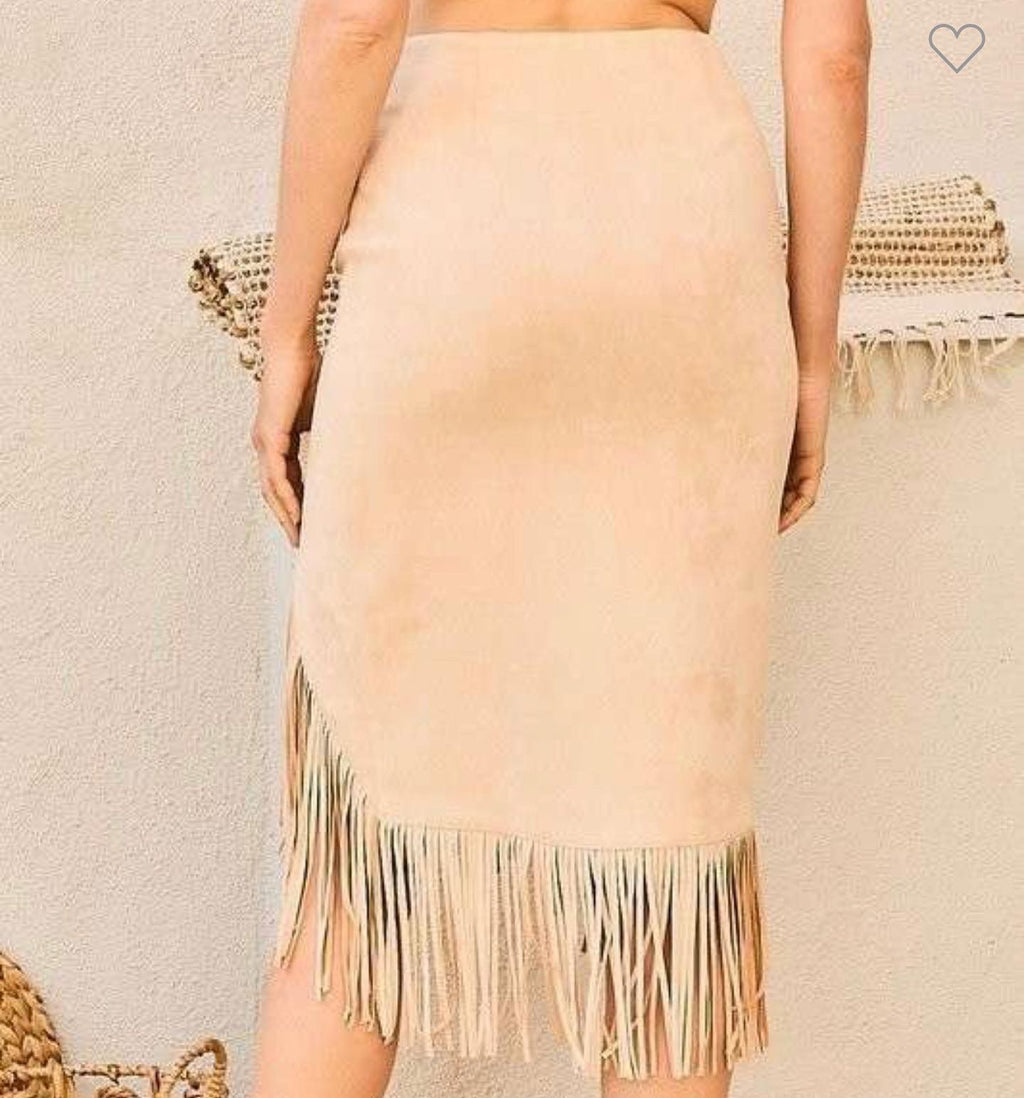 Beige Skirt whit Finges