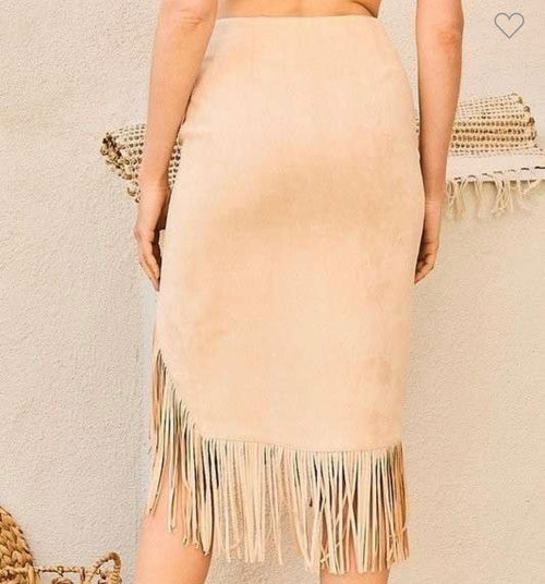 Beige Skirt whit Finges