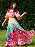 Rainbow print maxi dress