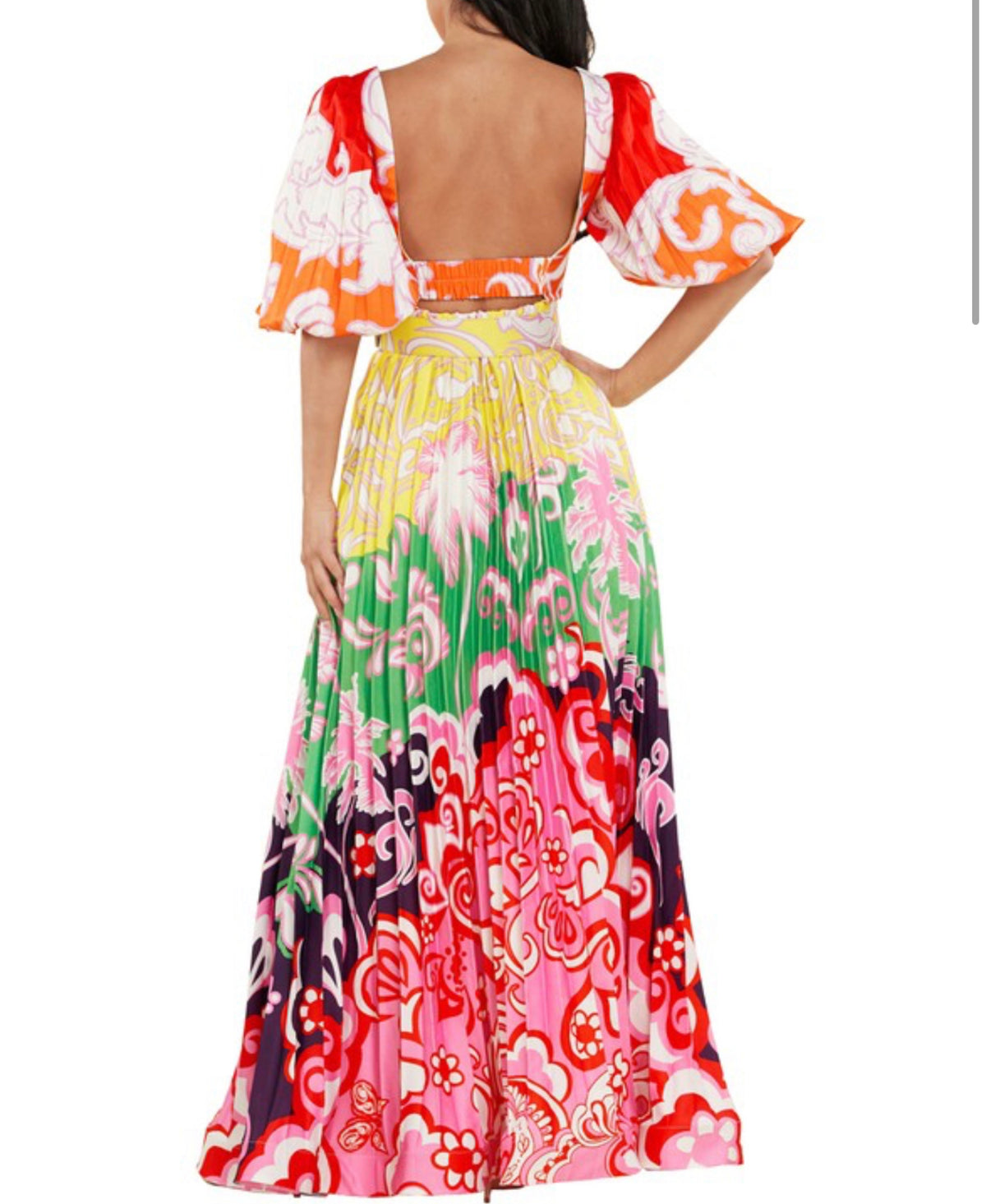 Rainbow print maxi dress