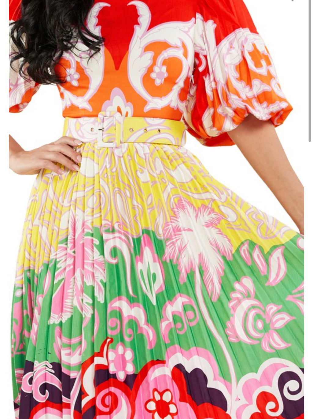 Rainbow print maxi dress